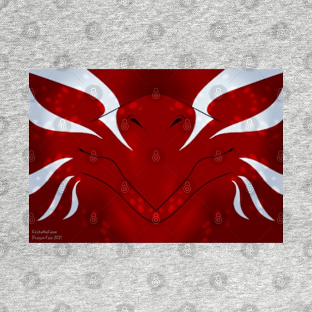 Red with White Stripes Dragon Mask by KeishaMaKainn